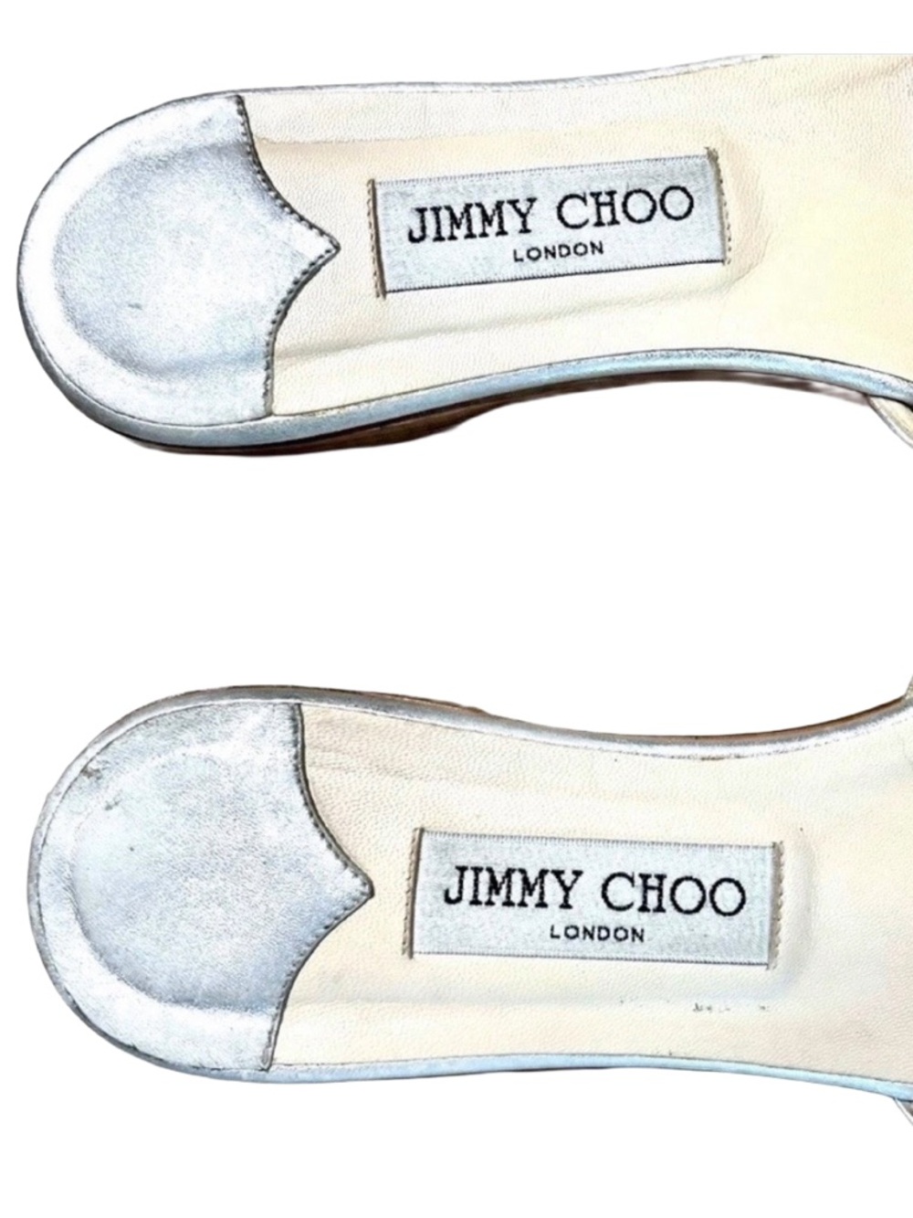 Jimmy Choo Rocco Silver Metallic Flat Slide Sandals EU 41 - Picture 10 of 10